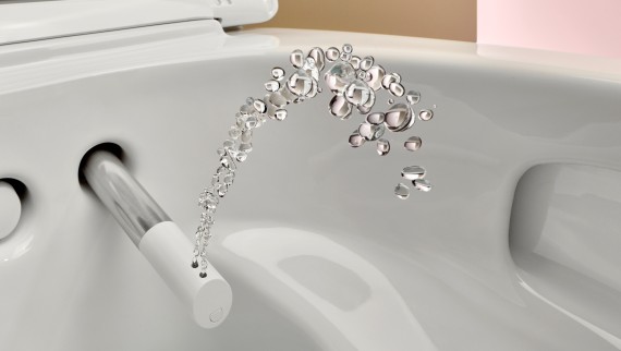 Geberit AquaClean shower toilet with spray nozzle Geberit AquaClean shower toilet with spray nozzle