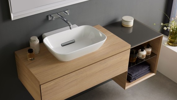 Bathroom with wooden elements