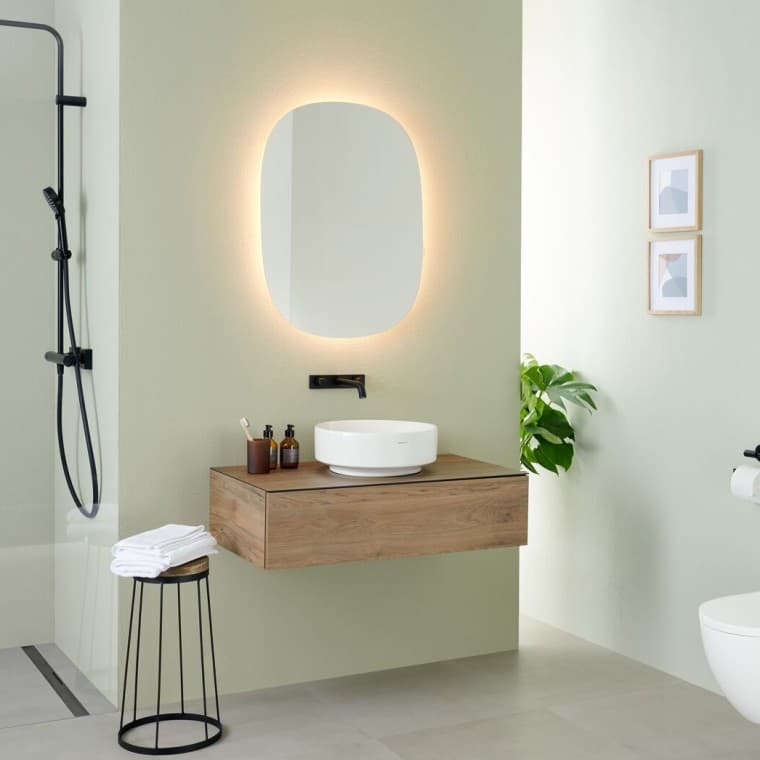 Geberit Miroir Option with VariForm countertop sink and bathroom vanity Geberit Miroir Option with VariForm countertop sink and bathroom vanity