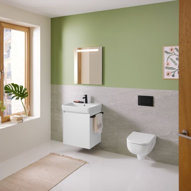 Geberit ONE washbasin cabinet in oak Geberit ONE washbasin cabinet in oak