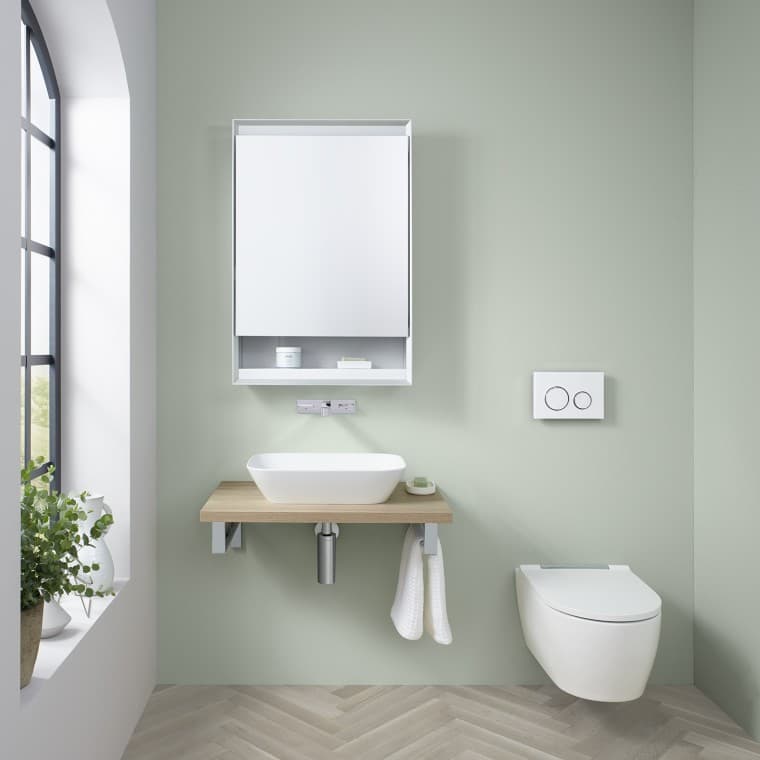 Guest bathroom with Geberit ONE bathroom vanity Guest bathroom with Geberit ONE bathroom vanity