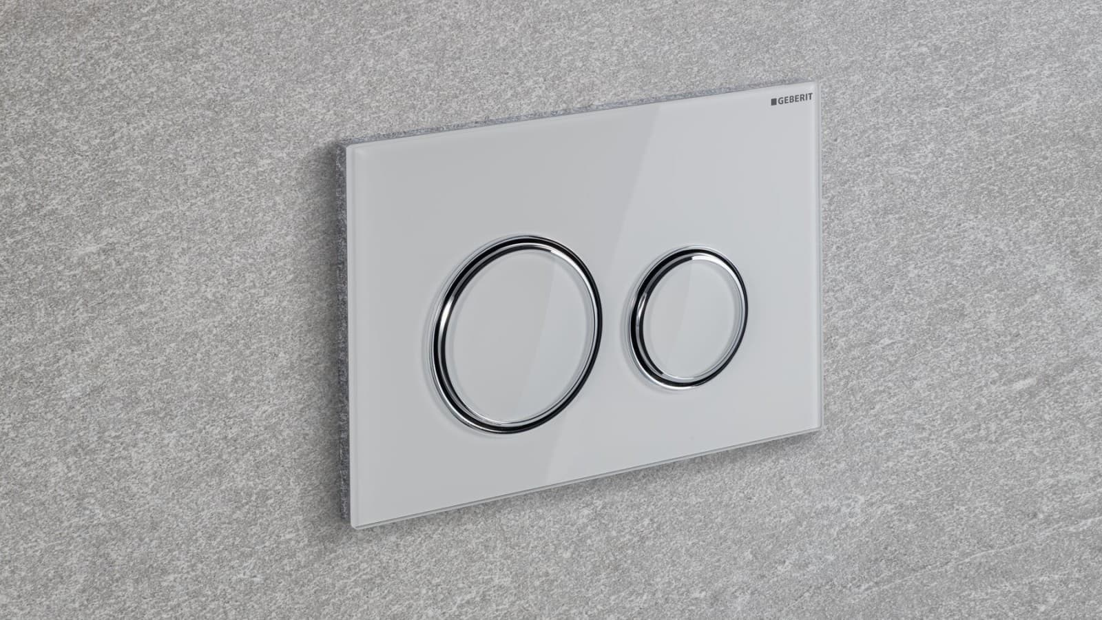 Geberit Sigma21 in white glass Geberit Sigma21 in white glass