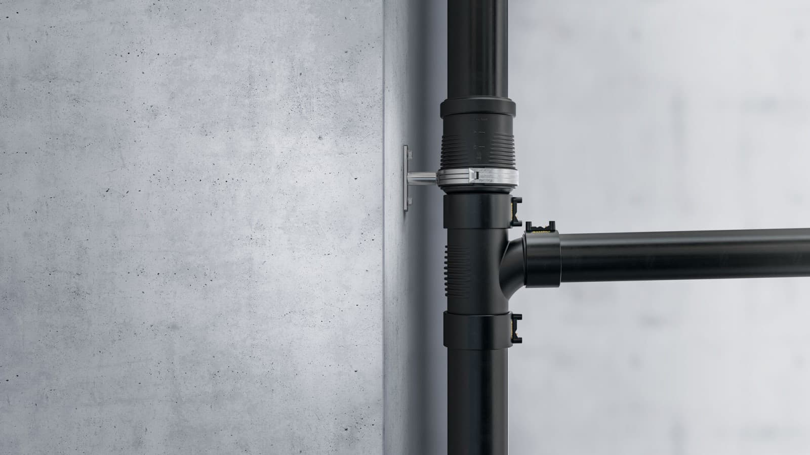 Sound insulation ribs on the Geberit Silent-db20 fittings Sound insulation ribs on the Geberit Silent-db20 fittings