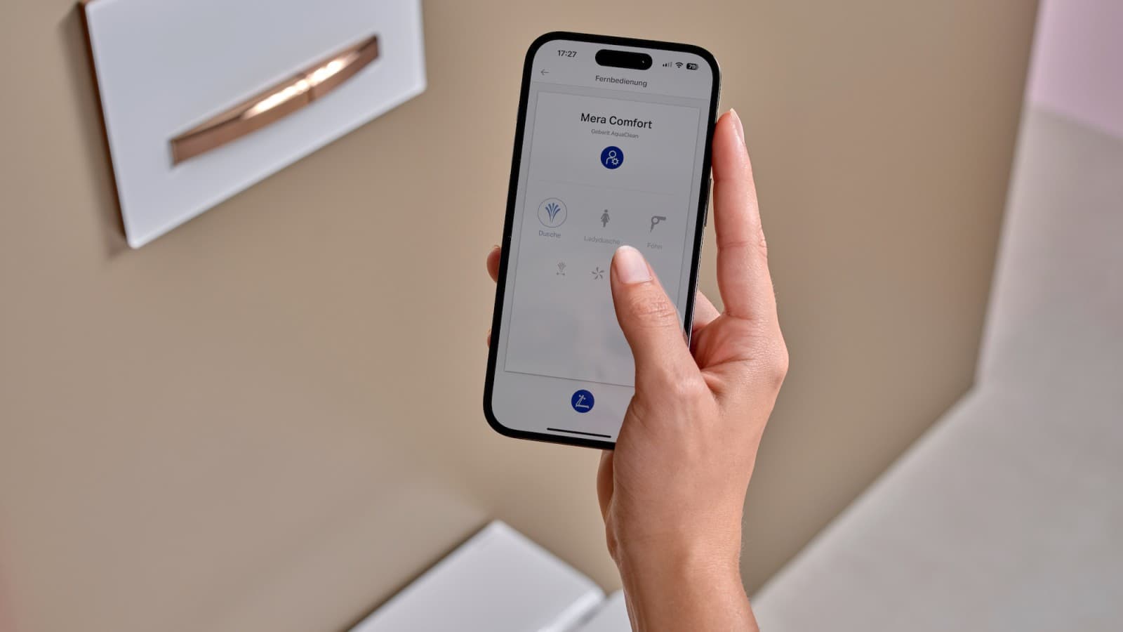 A convenient app allows users to control selected toilets and other bathroom products from Geberit A convenient app allows users to control selected toilets and other bathroom products from Geberit
