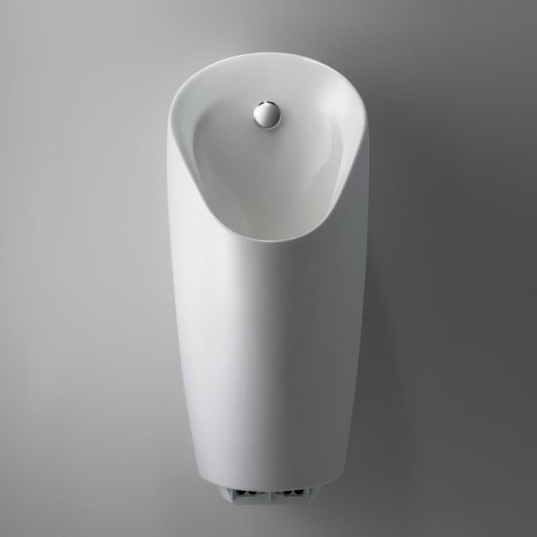 The slim and compact Geberit Preda ceramic appliance with integrated urinal flush control The slim and compact Geberit Preda ceramic appliance with integrated urinal flush control